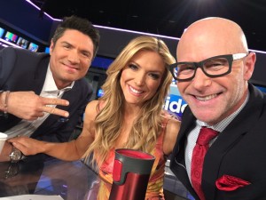 Photo l to r: Louise Aguirre, Debbie Matenopoulos and Darren Kavinoky on the set of The Insider