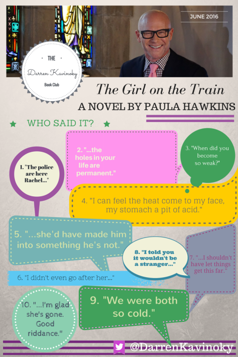 Darren Kavinoky, Book Club The Girl on the Train by Paula Hawkins