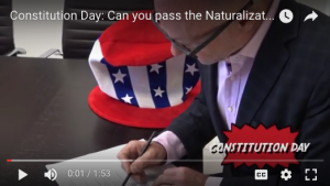 Attorney Darren Kavinoky takes the American Citizen Naturalization Test for Constitution Day